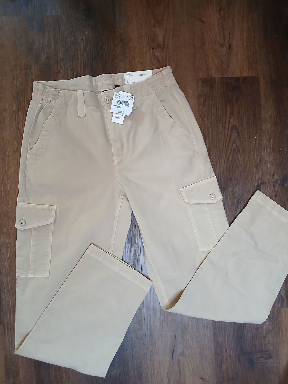 American Eagle Outfitters Tan Cargo Pants with Button Flap Pockets